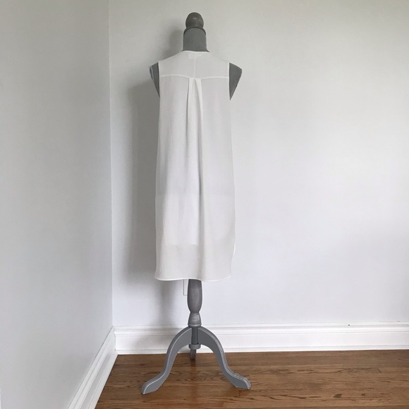 White Chiffon Style Shift Dress - Picture 4 of 5